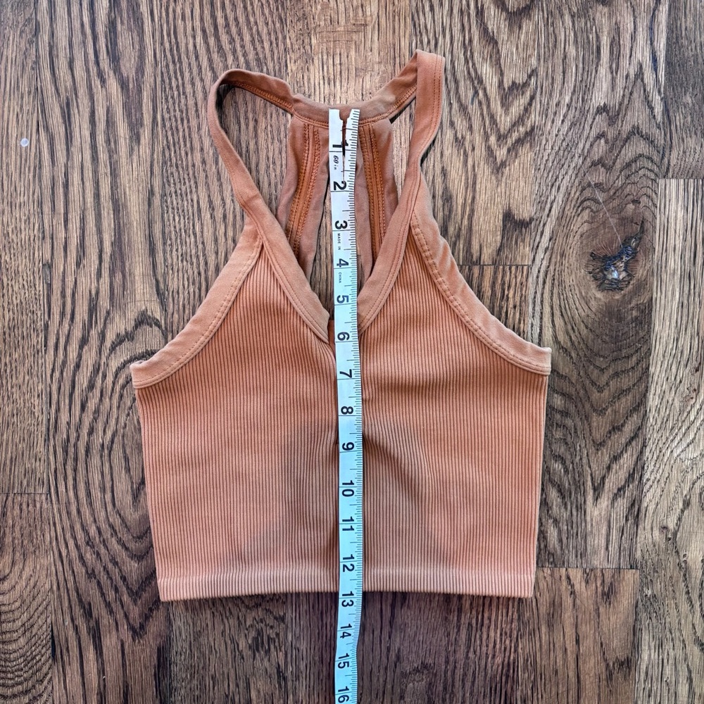 Free People Movement Ribbed Racerback Crop Top in Rust Orange | Brami XS - Picture 5 of 6